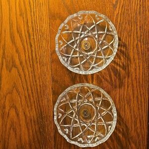 RCR 24% Lead Crystal Round Trinket Dishes, Pair